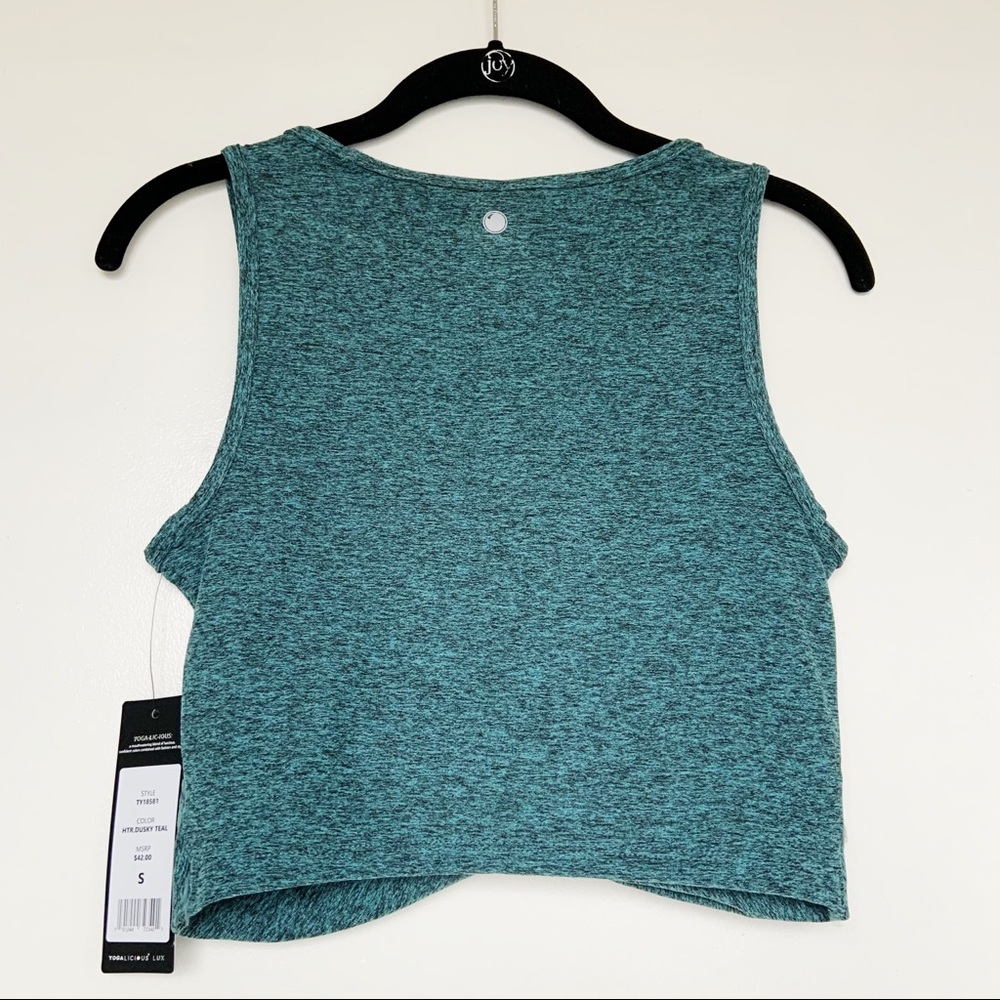 NWT Yogalicious Lux Soft Cropped Workout Tank Top - Picture 6 of 7